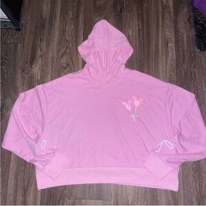 Plus Size 3X Belle & Park Disney Mickey Balloons Pink Midi Hoodie